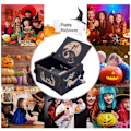 Miniatyrbild 5 av 5: Trämusiklåda med engelsk text \"This is Halloween\" från Nightmare Before Christmas - Graverad handvevad trämusiklåda