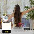 Pikkukuva 5 / 5: LED-yövalo herätyskellolla Bluetooth-kaiutin, kosketusanturi Yöpöytälamppu Himmennettävä RGB Monivärinen Pöytälamppu, Langaton kaiutin