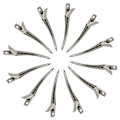 Miniatyrbild 3 av 5: 12 Pack Anka-Clips, 3,5 Tum Rustfri Metall Alligator Curl Clips med Hål för Hårstilering, Hårfärgning, Silver