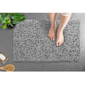 Miniatyrbilde 2 av 5: Ekstra mykt plysj badematte dusj baderomsteppe, chenille mikrofibermateriale, superabsorberende loddent badematte (40 x 60 cm, lys grå)