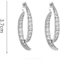 Miniatyrbilde 5 av 5: Fashion Cross Curved Earrings, Curved Stick Front Back Linear Drop Earrings