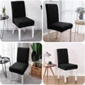 Miniatyrbilde 5 av 5: Sett med 4 elastiske stoltrekk, elastiske stoltrekk er avtagbare Black