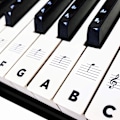 Pikkukuva 1 / 5: Pianonäppäimien tarrat aloittelijoille 88/76/61/54/49/37 - Irrotettavat, läpinäkyvät, kaksoiskerrospinnoitetut pianotarrat