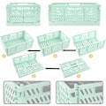 Miniatyrbillede 3 af 5: 2 Styk Store Sammenklappelige Kurve, Stabelbare Foldbare Plastik Opbevaringskasser Plastikboks Opbevaringskasser, 30×20×12 cm