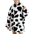 Miniatyrbilde 4 av 5: Oversized hettegenser teppe for barn myk varm koselig bærbar teppe genser fleece sherpa teppe med lommer Cow