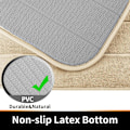 Miniatyrbillede 5 af 5: Memory Foam Bademåtte Stor Størrelse 31,5 x 19,8 Tommer, Blød og Komfortabel, Super Vandabsorption, Skridsikker, Beige