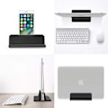 Miniatyrbillede 4 af 5: Vertikal bærbar computer stand, bærbar computer holder, bærbar computer stående skrivebordsdock med justerbar størrelse, bærbar computer tilbehør