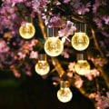 Miniatyrbillede 1 af 4: Hængende Solcellelamper Udendørs, 8 Pakke Dekorative Revnede Glaskuglelys, Hængende Globe Solcellelamper til Have, Have, Terrasse, Græsplæne, Blomsterbed