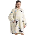 Miniatyrbilde 2 av 4: Barn Oversized Bærbar Teppe Hettegenser, Supermyk Varm Komfortabel Genser Genser Bærbar Teppe for Gutter Jenter White Panda