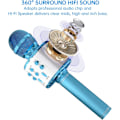 Miniatyrbillede 3 af 5: Karaoke-mikrofon til børn, trådløs Bluetooth-karaoke-mikrofon med LED-lys, bærbar håndholdt mikrofonhøjttalergave