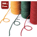 Miniatyrbild 3 av 5: 3 Rullar Macrame-snöre 3mmx100m, DIY-Snöre i Bomull för Väggbonader, Växtupphängningar, Hantverk, Stickning, Dekorativa Projekt Dark green+orange+red