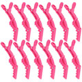 Pikkukuva 1 / 5: 12 kpl Alligator-hiuspinnejä hiusten muotoiluun ja osiointiin, meikkiin, suuret ankka-nokkapinnat, Alligator-hiuspinnejä ohuelle ja paksuille hiuksille Hot Pink