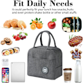 Miniatyrbillede 2 af 5: Frokosttaske, sød pap-isoleret madkasse, genanvendelige frokosttasker, vandtæt frokosttaske, foldbar frokosttaske til kvinder, mænd, børn og studerende Gray