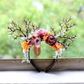 Miniatyrbillede 3 af 5: Rensdyr Pandebånd Julepandebånd Hjortegevir Blomster Pandebånd Jule Rensdyr Gevir Pandebånd Tilbehør Til Julefest Gave