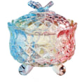 Miniatyrbillede 1 af 3: Royal Embossed Crystal Slikæske med Låg, Fod, Smykkeskrin, Slikkrukke, Kagekrukke, Bryllupsslikbuffetkrukker, Køkken