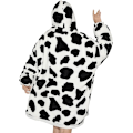 Miniatyrbilde 3 av 5: Oversized hettegenser med hette for kvinner, tykk teppe med ermer lomme, supermyk varm koselig bærbar hettegenser One Size Fits All - Mors gave