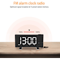 Miniatyrbillede 4 af 5: Projektionsvækkeur LED-skærm 4 justerbar lysstyrke Digitalt radiovækkeur med USB-telefonoplader Vækkeur med 2 alarm snooze-funktion Grøn White