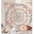 Pikkukuva 2 / 5: Mandala Kukka-aiheinen Verho, Piirretty Kukka Kasvi Boho Seinävaate, Boheemi Hippi Verhot