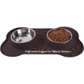 Miniatyrbilde 3 av 5: Pet Dog Bowls 2 Rustfrie Stålskåler med Non-Spill Sklisikker Silikonmatte for Fôring av Små Mellomstore Hunder Katter Valper