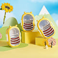 Miniatyrbillede 5 af 5: Snackbeholder til børn til skole, til børn, snackboks i rustfrit stål, bi-formet | Letvægts, lækagesikker