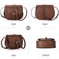 Miniatyrbillede 5 af 5: Lille crossbody taske til kvinder, crossbody taske i syntetisk læder til kvinder, håndtaske til kvinder, med aftagelig justerbar skulderrem Dark brown