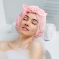 Miniatyrbilde 4 av 5: 2 stk dusjhetter justerbar sløyfe badehette gjenbrukbar vanntett turban dusjhette badehette
