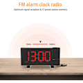Miniatyrbillede 3 af 5: Projektionsvækkeur LED-skærm 4 justerbar lysstyrke Digitalt radiovækkeur med USB-telefonoplader Vækkeur med 2 alarm snooze-funktion Grøn red