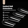 Miniatyrbild 2 av 5: Beetles Gel Nail Kit Gel Nail Tips, 500 st förformade långa fyrkantiga gelétips Clear Press