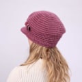 Pikkukuva 5 / 5: Naisten talviset neulotut hatut, pipot, villaberet Rose Red