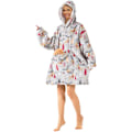 Miniatyrbillede 4 af 5: Oversized bærbare tæpper, blødt plys trykt Sherpa tæppe sweatshirt med lommer, one size fits all Elk