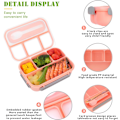 Miniatyrbillede 3 af 5: Bento Box Frokost til Voksne, Lækagesikker Bento Frokostboks til Børn, Opvaskemaskine, Fryser Sikker Bpa-Fri pink
