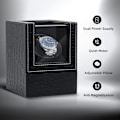Miniatyrbild 2 av 5: Automatisk klockuppdragningsbox PU Quad Single Automatisk klockdisplay förvaring armband