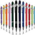 Miniatyrbillede 1 af 5: Kuglepen med Stylus Spids, Blød Berøring Klik Metal Pen, 1,0 mm Medium Spids, Sort Blæk, 12 stk (Blandet Farve)