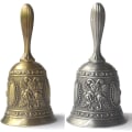 Miniatyrbillede 2 af 5: Håndklokke Kald Høj Bryllupsklokker Guld Sølv Multifunktionelle Klokker til Håndværk Alarm Vintage Klokke