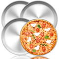 Miniatyrbillede 1 af 5: Pizzafad, rund pizzaplade, pizzasæt med 4 stk. i rustfrit stål