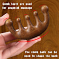 Miniatyrbild 5 av 5: Träkam, Multipurpose Scalp Gua Sha Kam, Trä Hårkam