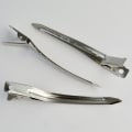 Miniatyrbilde 4 av 5: 12 Pakk Andebnebb Klips, 3,5 Tommer Rustfri Metall Alligator Krøllklips med Hull for Hårstyling, Hårfarging, Sølv