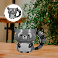 Miniatyrbild 5 av 5: Söt keramisk kaffemugg 3D tvättbjörn mugg tekopp handmålad