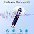Miniatyrbild 2 av 4: Bluetooth 5.3 Trådlösa Hörlurar med 4 ENC-mikrofoner, 56H Hörlurar i örat Brusreducerande Djup Bas, IP7 Vattentät LED-display White