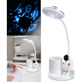 Miniatyrbillede 1 af 5: LED Skrivebordslampe, Dæmpbar Bordlampe med Penneholder og Projektion, USB Børneskrivebordslampe 3 Lysstyrkeniveauer, Dæmpbar Bordlampe til Studier