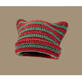 Miniatyrbilde 2 av 5: Fairy Beanie Y2K Katt i Hatten - Stripete Heklet Slouchy Beanie Hat Vintervarm Strikket Lue Hodeplagg Tilbehør