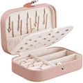 Miniatyrbild 1 av 5: Smyckeskrin Organizer Liten Resa PU Läder Smycken Förvaringslåda för Ringar Örhängen Halsband Armband Konstläder(Rosa)