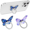 Miniatyrbild 1 av 5: 2 ST Butterfly Mobiltelefon Ringhållare 360° Rotation Legering Fingerstöd Glänsande Söt Mode Vacker Universal Grepp Kompatibel med Alla Smartphones