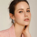 Miniatyrbilde 4 av 5: Fashion Cross Curved Earrings, Curved Stick Front Back Linear Drop Earrings