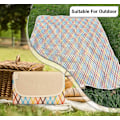 Miniatyrbilde 5 av 5: Piknikteppe Vanntett, Strandteppe med Bærehåndtak, Sandfritt Vaskbart og Sammenleggbart, Utepledd for Hage, Camping 150*80cm