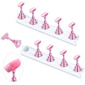 Miniatyrbild 1 av 4: 2 set rosa nagelställ för press on naglar display, magnetisk falska naglar hållare för målning naglar övningar, nybörjare nagelkonst kit tillbehör