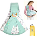 Miniatyrbild 1 av 5: Baby Carrier All-in-1 Nyfödd Baby Wrap Carrier Hands Free Spädbarnssjal Amningsöverdrag Amning Justerbar