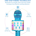 Miniatyrbillede 2 af 5: Karaoke-mikrofon til børn, trådløs Bluetooth-karaoke-mikrofon med LED-lys, bærbar håndholdt mikrofonhøjttalergave