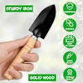Miniatyrbilde 3 av 5: Håndspade for hagearbeid - 3-delt hagesett med små hageriver - Ergonomiske hagehåndverktøy