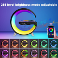 Miniatyrbillede 5 af 5: Smart lys Bluetooth-højttaler med trådløs oplader, dæmpbar nattelys G-højttalerlys, app-styring, RGB-farveskift black